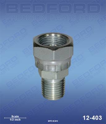 Bedford - BEDFORD - SWIVEL ADAPTER 1/4" NPT(M) X 3/8" NPS(F) - 12-403