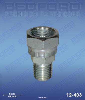 Bedford - BEDFORD - SWIVEL ADAPTER 1/4" NPT(M) X 3/8" NPS(F) - 12-403