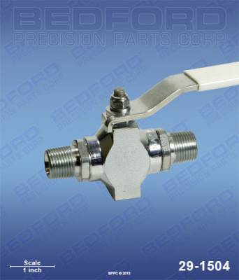 Bedford - BEDFORD - 3/8" NPT X 3/8" NPT BALL VALVE (TEFLON) - 29-1504