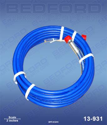 Bedford - BEDFORD - 25' X 1/4" AIRLESS HOSE ASSEMBLY, 3300 PSI MWPR - 13-931