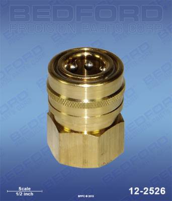 Bedford - BEDFORD - 3/8" NPT(F) QUICK DISCONNECT COUPLER, BRASS - 12-2526