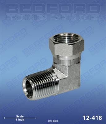 Bedford - BEDFORD - SWIVEL ADAPTER 1/2" NPT(M) X 1/2" NPS(F) 90 - 12-418