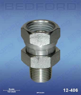 Bedford - BEDFORD - SWIVEL ADAPTER 3/8" NPT(M) X 1/2" NPS(F) - 12-406