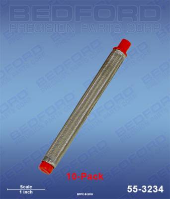 Bedford - BEDFORD - Gun Filters, 200 Mesh, Red, Extra-Fine (10-Pk) - 55-3234,