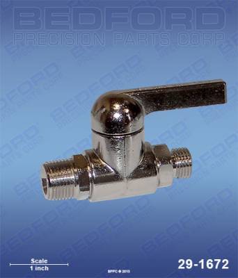 BEDFORD - BALL VALVE, 1/4" NPS X 3/8" NPT, 250 PSI - 29-1672