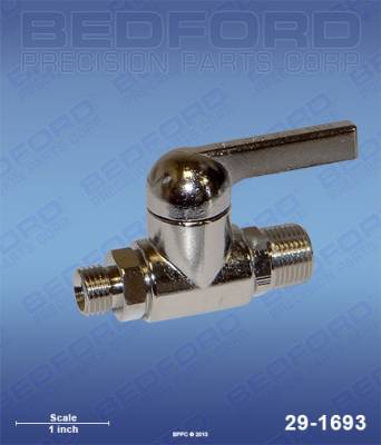 BEDFORD - BALL VALVE, 3/8" NPT X 1/4" NPS, 250 PSI - 29-1693